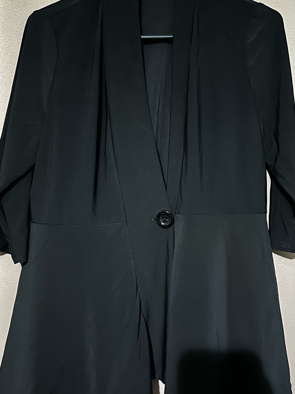 Carol Rose Black Draped Single-Button Blazer